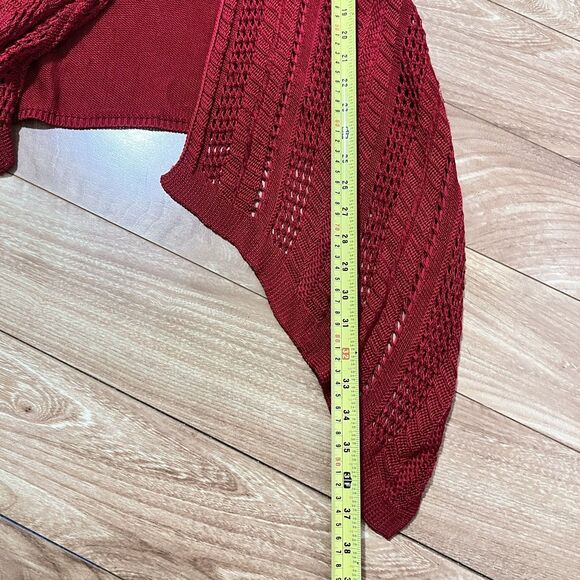 Chico's Knit Open Cardigan Size 3 / XL Red Waterfall Cottage Layer Boho Business - Picture 6 of 6